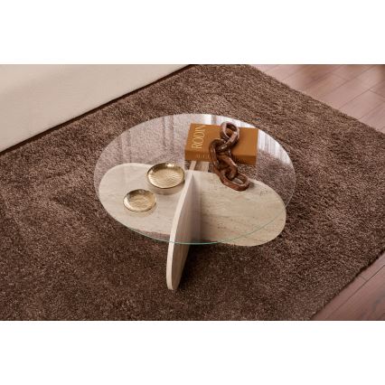 Sofabord BUBBLE Ø 75 cm beige/transparent