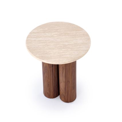 Sofabord CALDO Ø 50 cm brun/beige