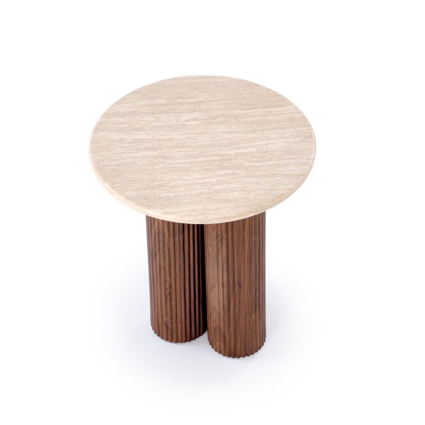 Sofabord CALDO Ø 50 cm brun/beige