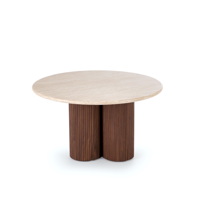 Sofabord CALDO Ø 80 cm brun/beige