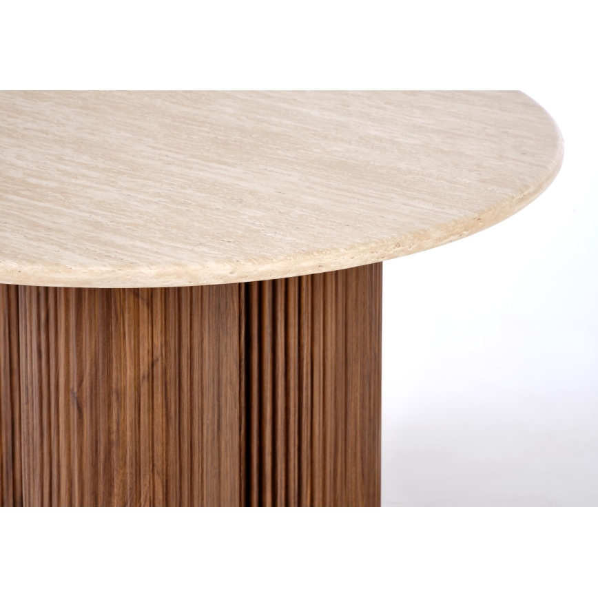 Sofabord CALDO Ø 80 cm brun/beige