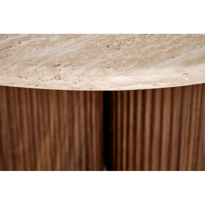 Sofabord CALDO Ø 80 cm brun/beige