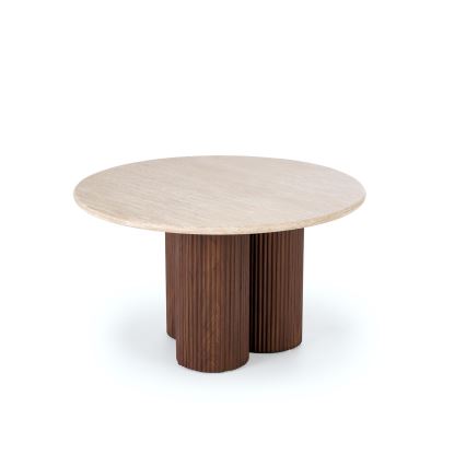 Sofabord CALDO Ø 80 cm brun/beige
