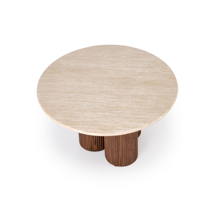 Sofabord CALDO Ø 80 cm brun/beige