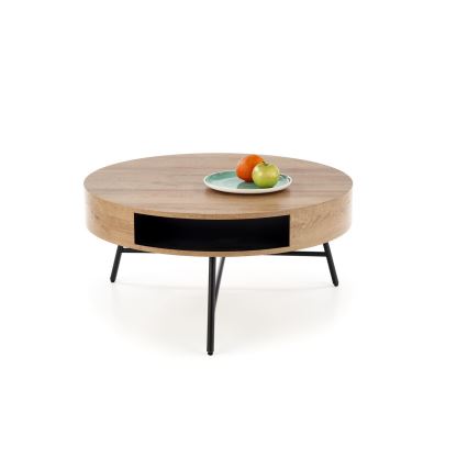 Sofabord CAMILA 41x80 cm gylden eg/sort