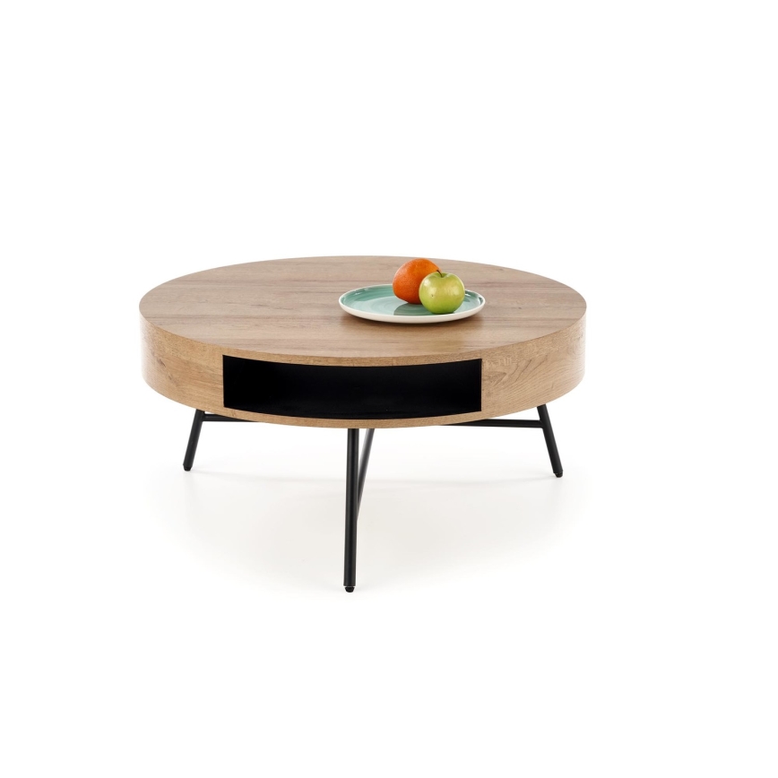 Sofabord CAMILA 41x80 cm gylden eg/sort