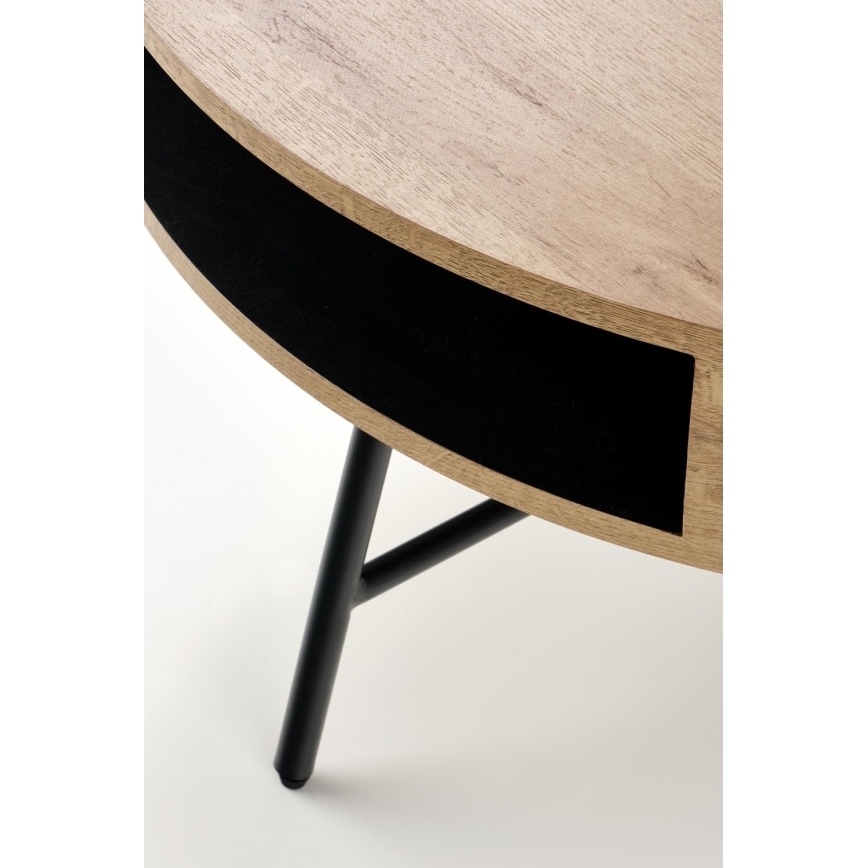 Sofabord CAMILA 41x80 cm gylden eg/sort