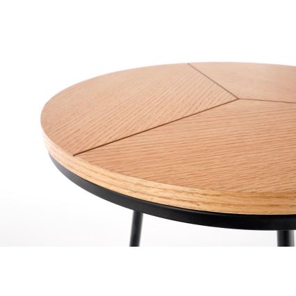 Sofabord CARIDA 49x45 cm sort/eg