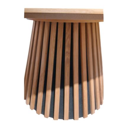 Sofabord CARINA Ø 75 cm, egetræ/sort