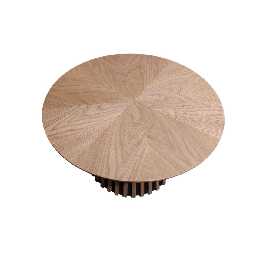 Sofabord CARINA Ø 75 cm, egetræ/sort