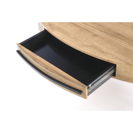 Sofabord med skuffe CAROLINA 41x120 cm gylden eg/sort