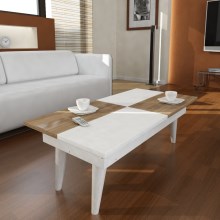 Sofabord CASTRUM 30x90 cm hvid/brun