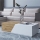 Sofabord CEELIAS 124x42 cm hvid/eg wotan