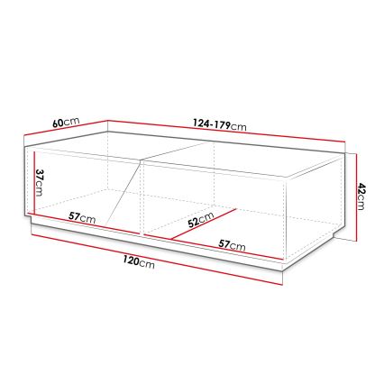 Sofabord CEELIAS 42x124 cm antracit/Wotan-eg