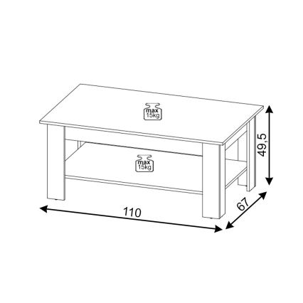 Sofabord COCO, sonoma-eg