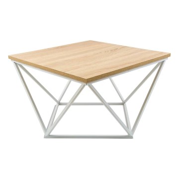 Sofabord CURVED 60x60 cm hvid/beige