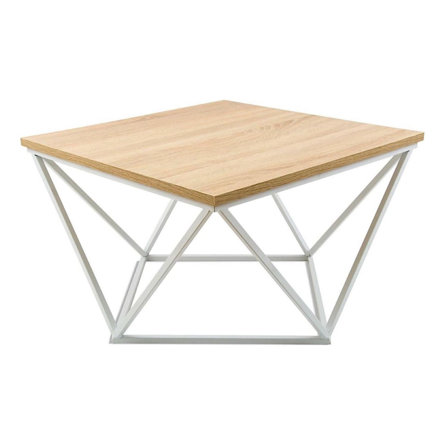 Sofabord CURVED 60x60 cm hvid/beige