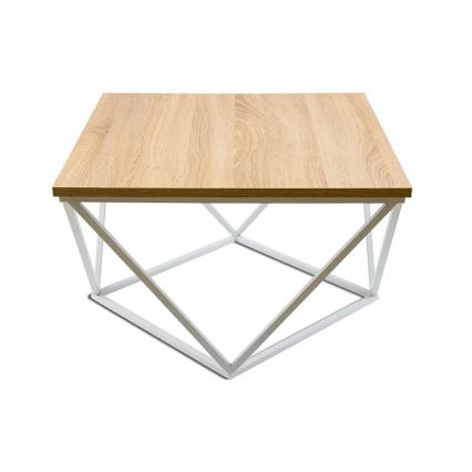 Sofabord CURVED 60x60 cm hvid/beige
