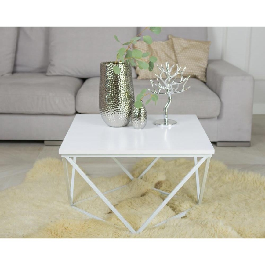 Sofabord CURVED 60x60 cm hvid