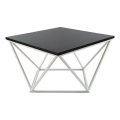 Sofabord CURVED 60x60 cm hvid/sort