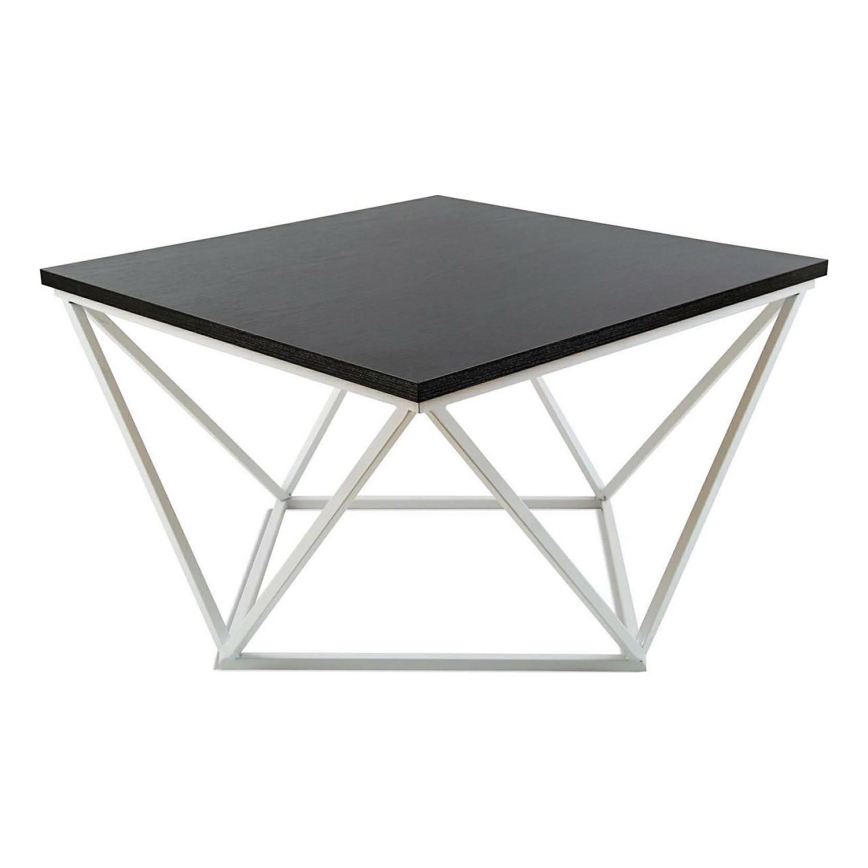 Sofabord CURVED 60x60 cm hvid/sort