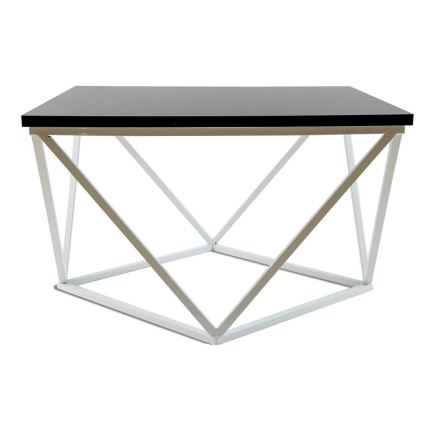 Sofabord CURVED 60x60 cm hvid/sort