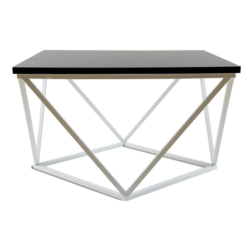 Sofabord CURVED 60x60 cm hvid/sort