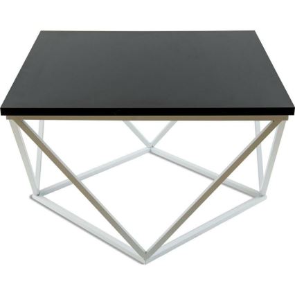 Sofabord CURVED 60x60 cm hvid/sort