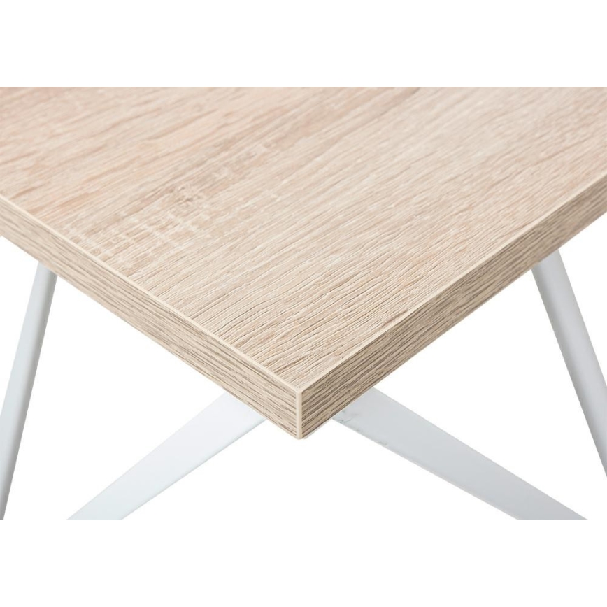 Sofabord CURVED 62x62 cm hvid/brun