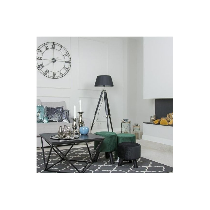 Sofabord CURVED 62x62 cm sort