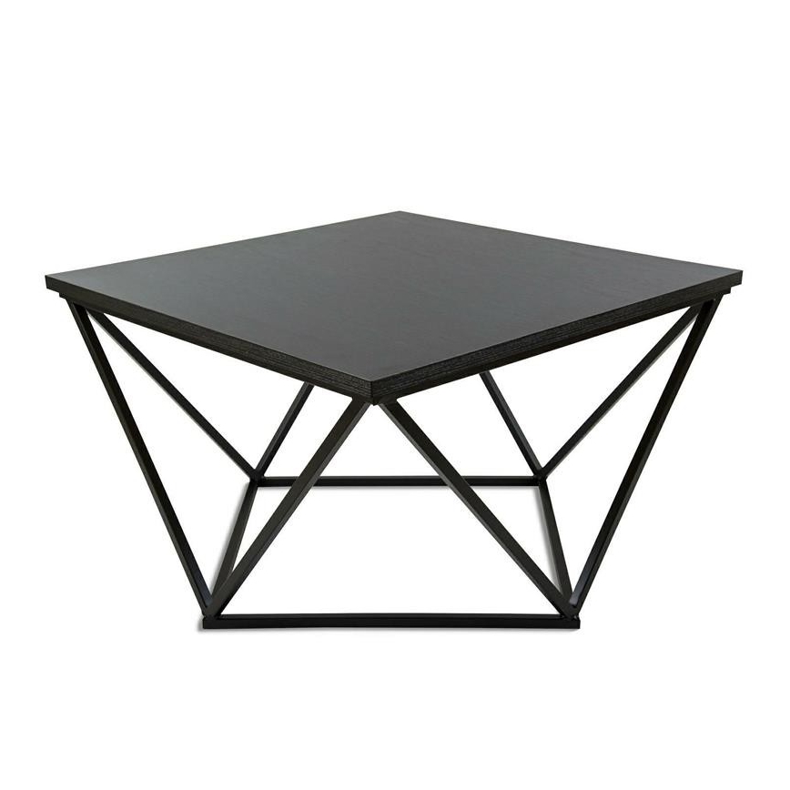 Sofabord CURVED 62x62 cm sort