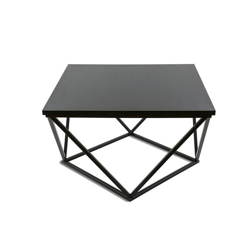 Sofabord CURVED 62x62 cm sort