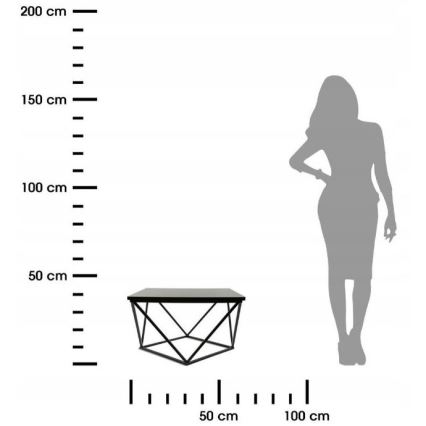 Sofabord CURVED 62x62 cm sort