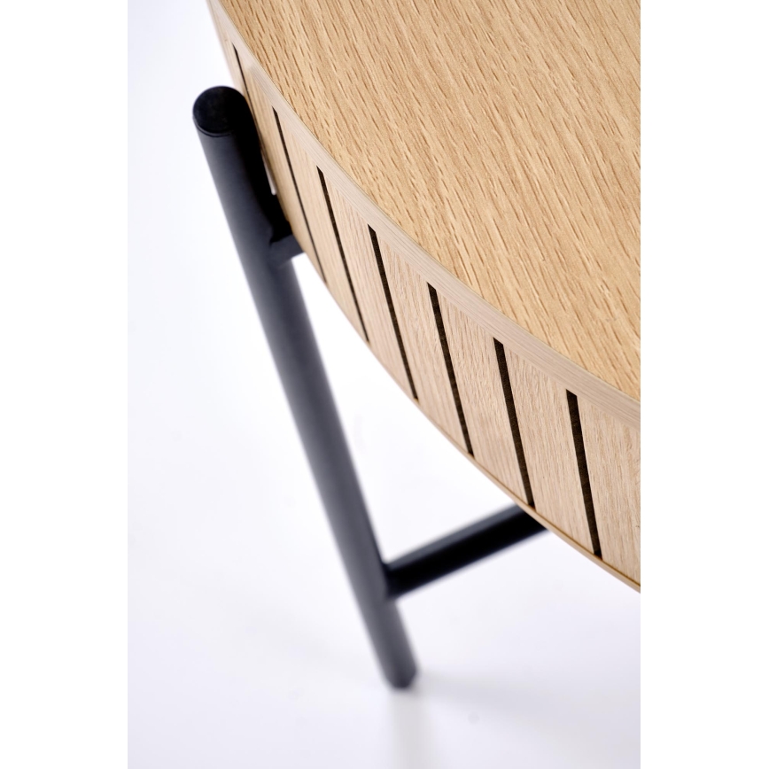 Sofabord DANTE Ø 67 cm brun/sort