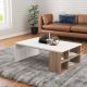 Sofabord DEFNE 34x90 cm hvid/brun