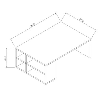 Sofabord DEFNE 34x90 cm hvid