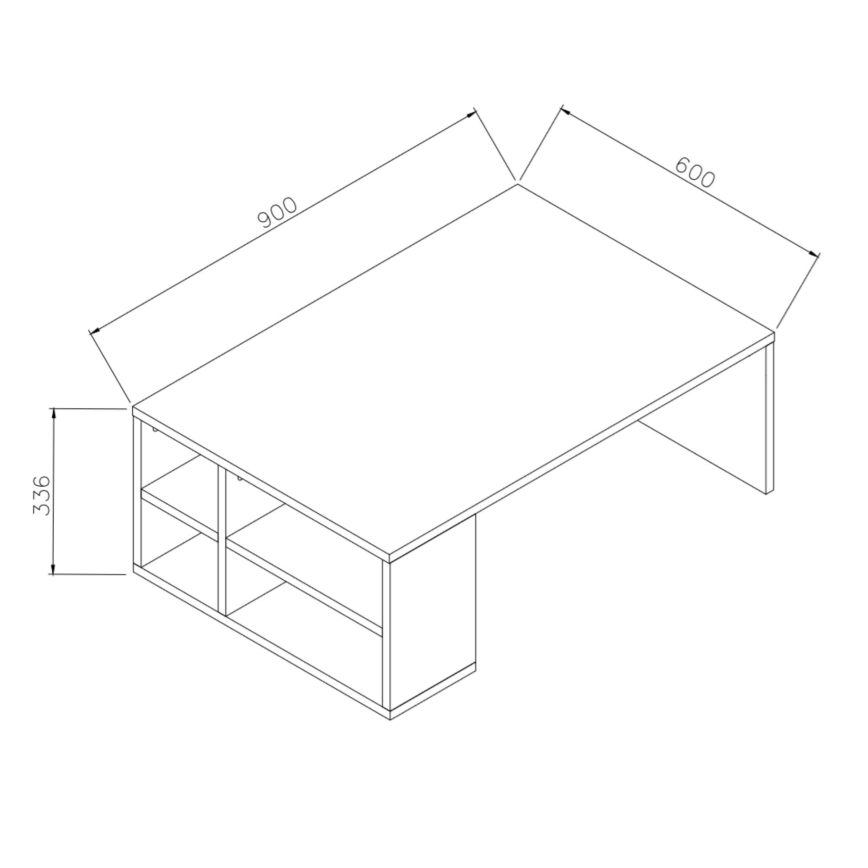 Sofabord DEFNE 34x90 cm hvid
