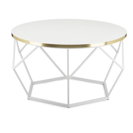 Sofabord DIAMOND 40x70 cm guldfarvet/hvid