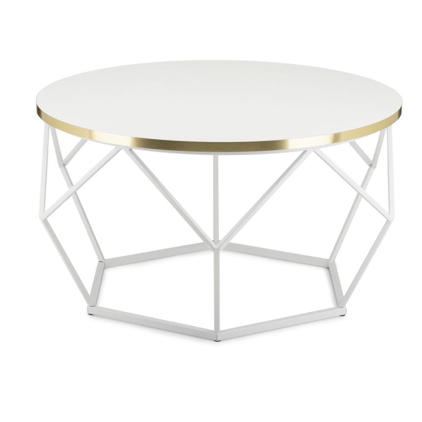 Sofabord DIAMOND 40x70 cm guldfarvet/hvid