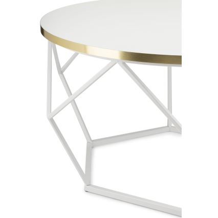 Sofabord DIAMOND 40x70 cm guldfarvet/hvid