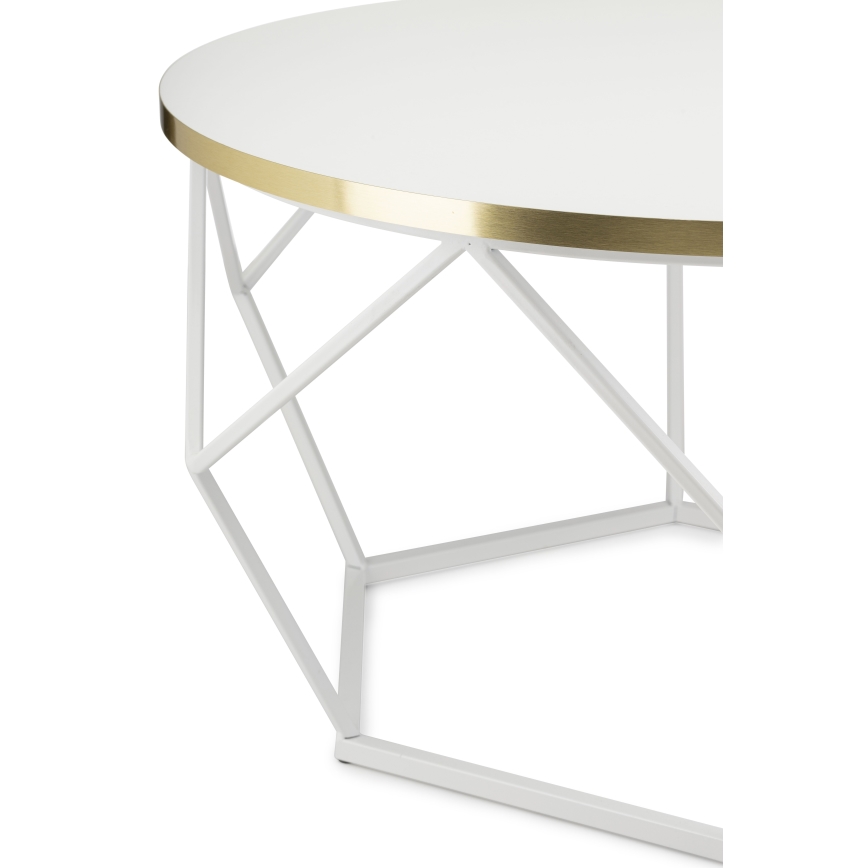 Sofabord DIAMOND 40x70 cm guldfarvet/hvid