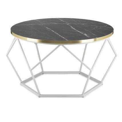 Sofabord DIAMOND 40x70 cm guldfarvet/sort/hvid