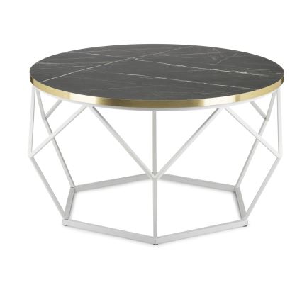 Sofabord DIAMOND 40x70 cm guldfarvet/sort/hvid