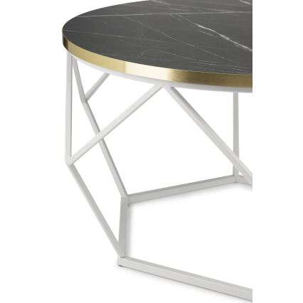 Sofabord DIAMOND 40x70 cm guldfarvet/sort/hvid