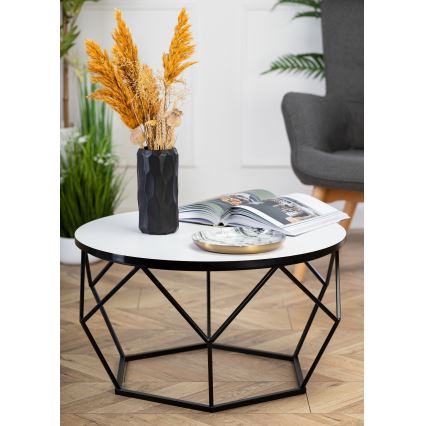 Sofabord DIAMOND 40x70 cm hvid/sort