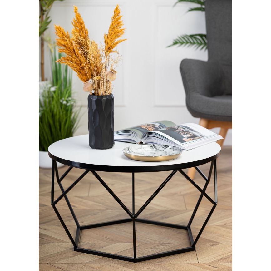 Sofabord DIAMOND 40x70 cm hvid/sort