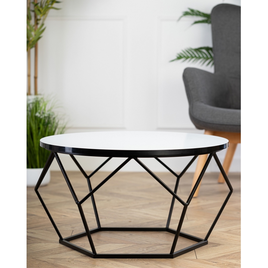 Sofabord DIAMOND 40x70 cm hvid/sort