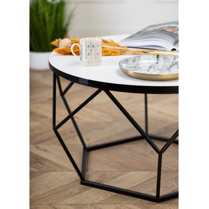 Sofabord DIAMOND 40x70 cm hvid/sort