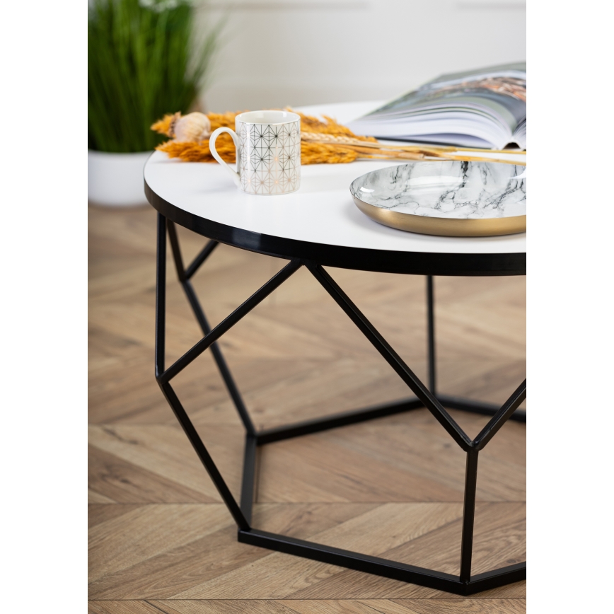 Sofabord DIAMOND 40x70 cm hvid/sort