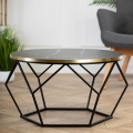 Sofabord DIAMOND 40x70 cm sort/guldfarvet